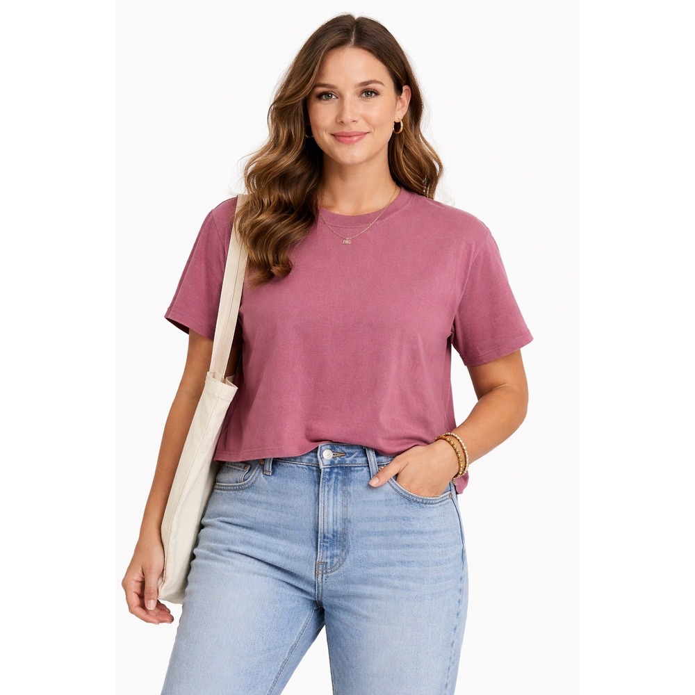 BDG T-Shirt Womens Medium Magenta‎ Pink Boxy Short Sleeve Crew Neck Basic Tee